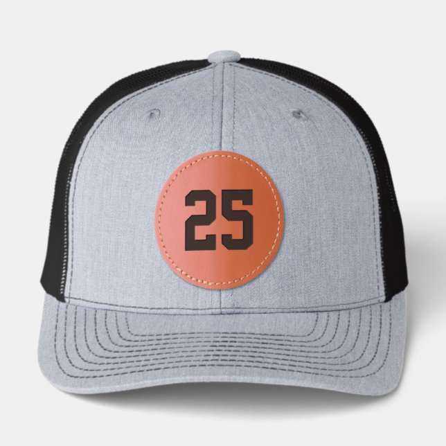 Custom Jersey Number Leather Patch Hats (Front)