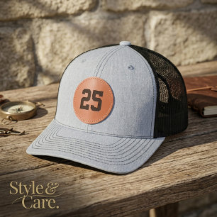 Custom Jersey Number Leather Patch Hats