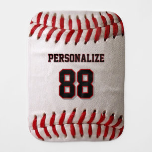 Custom Jersey Number & Name Baseball Player Design Baby Burp Cloth
