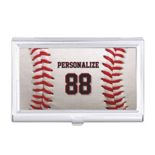 Custom Jersey Number & Name Baseball Player Design Business Card Case