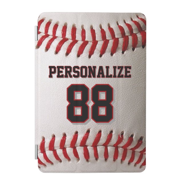 Custom Jersey Number & Name Baseball Player Design iPad Mini Cover (Front)