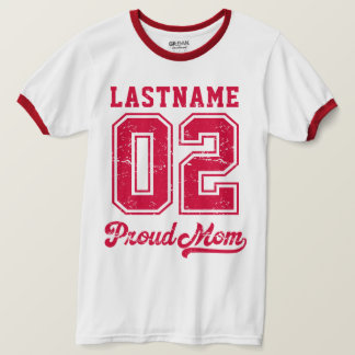 Custom Jersey Number Ringer Tee, Proud Sports Mom T-Shirt