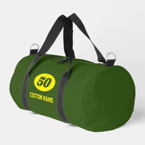 Custom jersey number small sports duffle bag