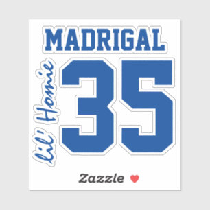 Custom Jersey Number Surname/Nickname Typography Sticker