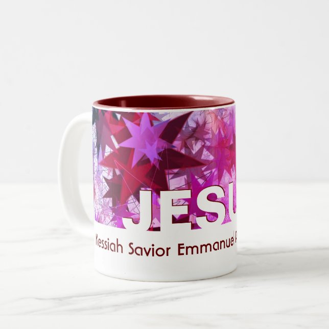 Custom JESUS Christmas Two-Tone Coffee Mug (Front Left)