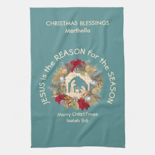 Custom JESUS IS THE REASON Christmas Kitchen Towel