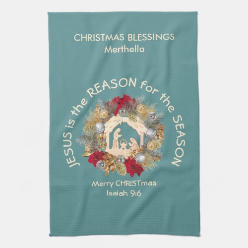 Custom JESUS IS THE REASON Christmas Kitchen Towel
