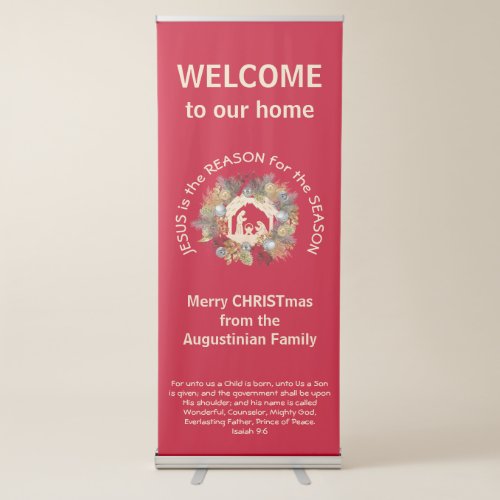 Custom JESUS IS THE REASON Christmas Retractable Banner