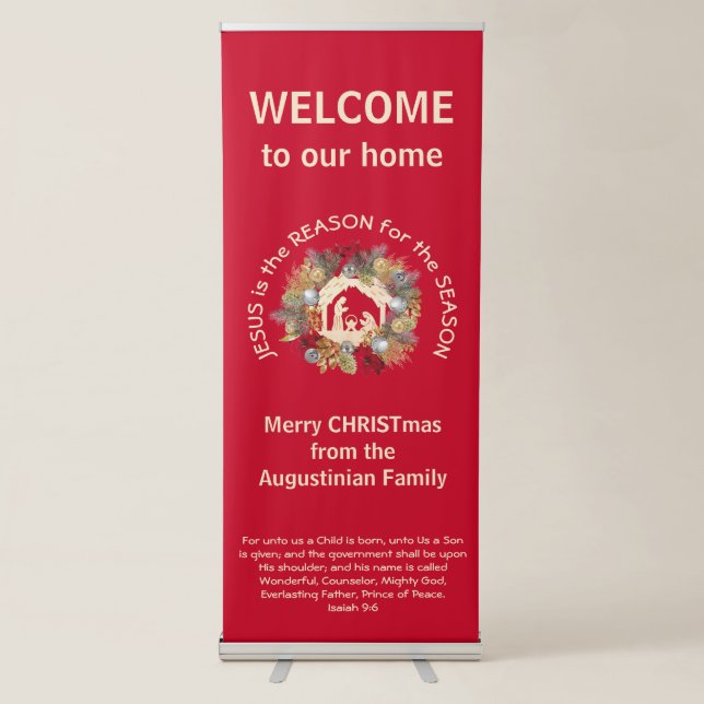Custom JESUS IS THE REASON Christmas Retractable Banner (Front)