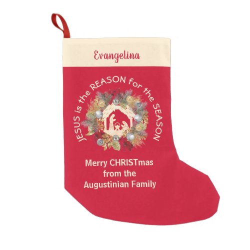 Custom JESUS IS THE REASON Christmas Small Christmas Stocking