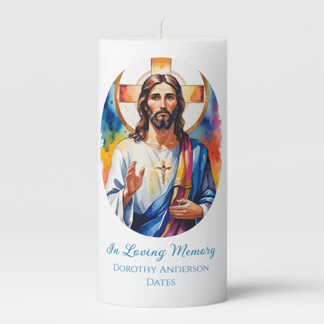 Custom Jesus Memorial Candle (Front)