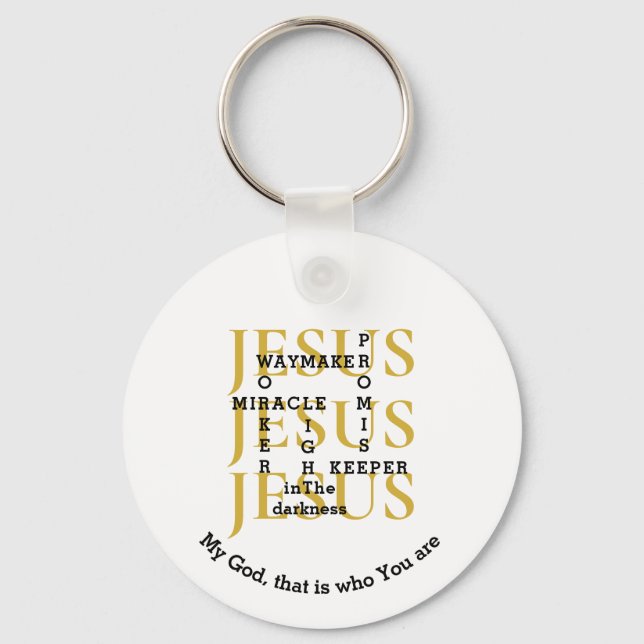 Custom JESUS Waymaker Christian Keychain (Front)