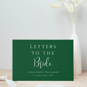 Custom Jewel Emerald Green Letters to the Bride Guest Book