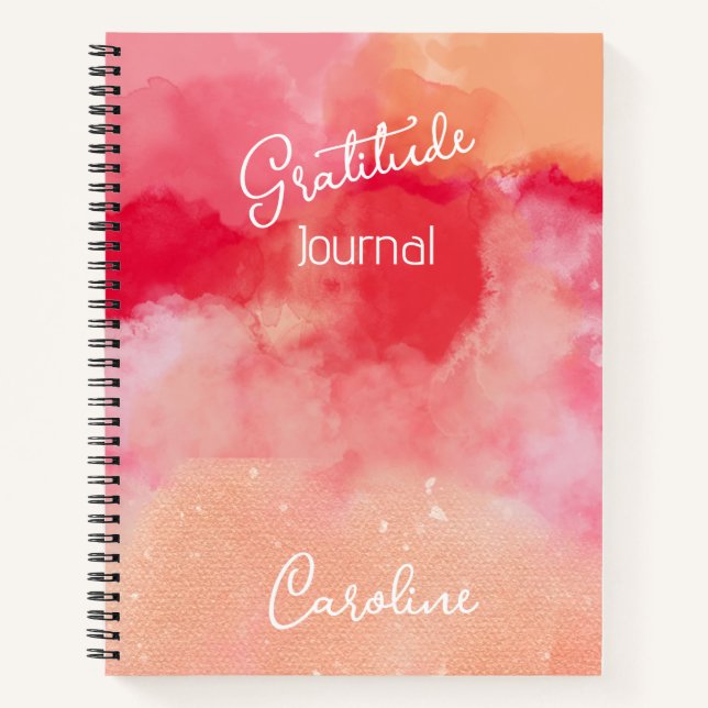 Custom Jewel tone - Reds Abstract Gratitude Notebook (Front)