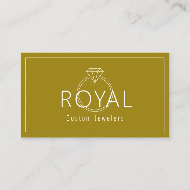Custom Jewelers, Jewelry repair, Shop, Diamond Business Card (Front)