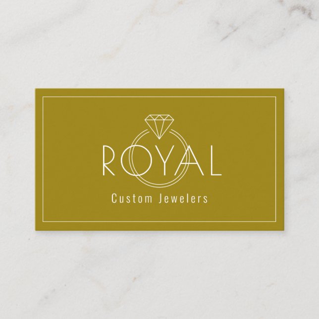 Custom Jewelers, Jewelry repair, Shop, Diamond Business Card (Front)