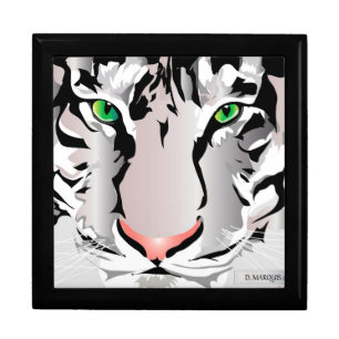 CUSTOM JEWELRY BOX- TIGER-WHITE/GREY BOX
