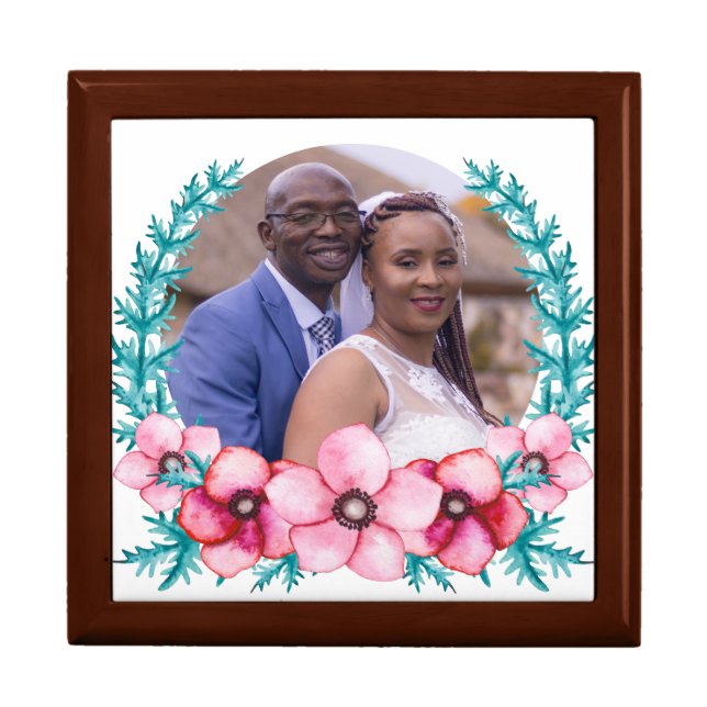 Custom Jewelry Gift Box - Floral Wreath Design (Front)