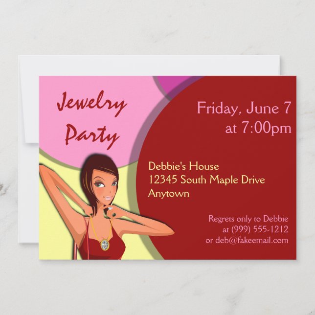 Custom Jewelry Party Invitations (Front)