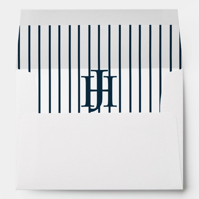 Custom JHYankees Baseball 5x7 Bar Mitzvah Monogram Envelope (Back (Bottom))