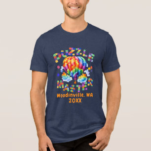 Custom Jigsaw Puzzle Master Location Date Name Tri-Blend Shirt