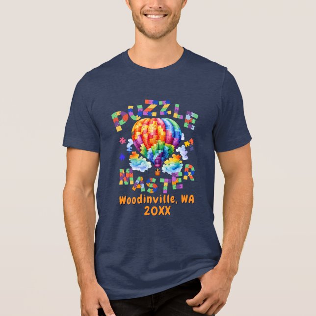Custom Jigsaw Puzzle Master Location Date Name Tri-Blend Shirt (Front)