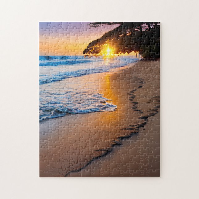 Custom Jigsaw Puzzle Photo Print Beach Sunset (Vertical)
