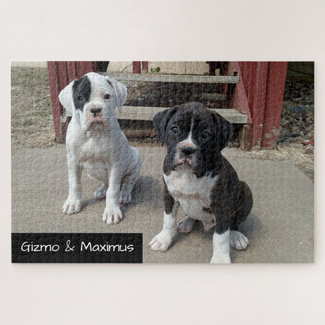 Custom Jigsaw Puzzles- Boxer Puppy Puzzle (Horizontal)
