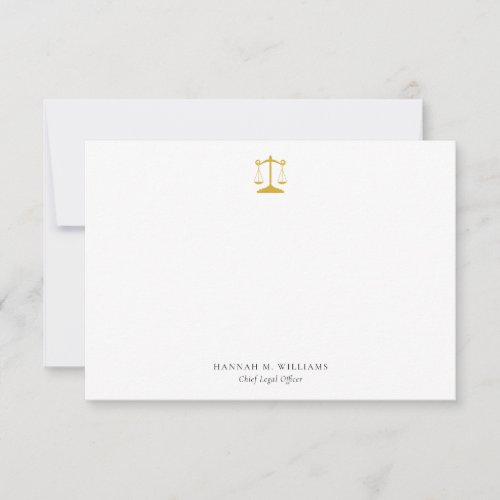 Custom Job Title Judge Lawyer Law Stationery Note Card