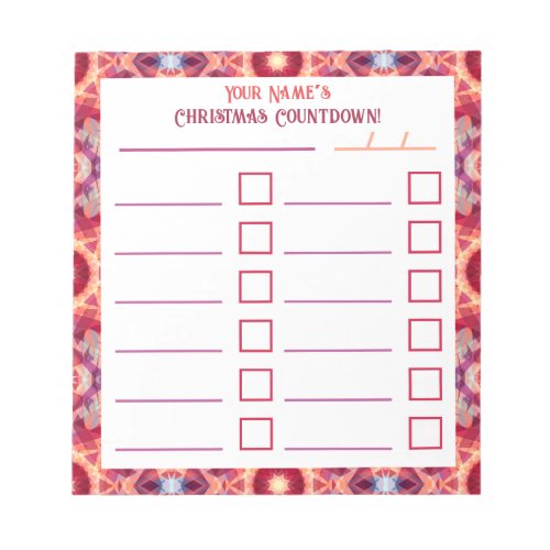 Custom Jolly Bright Christmas Planner Checklist Notepad