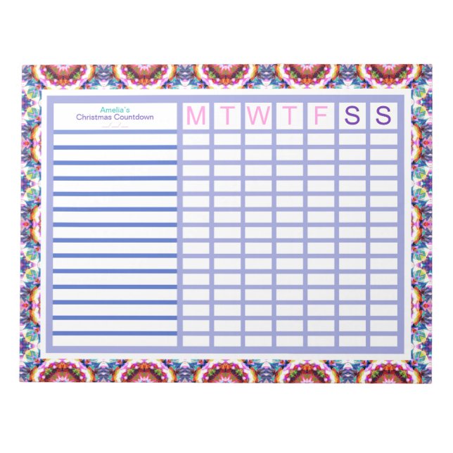 Custom Jolly Christmas ADHD Girls Womens Planner Notepad (Front)