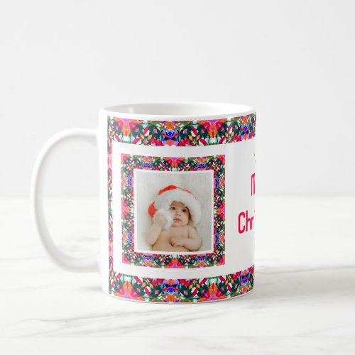 Custom Jolly Christmas Pattern Photo Picture Tea Coffee Mug