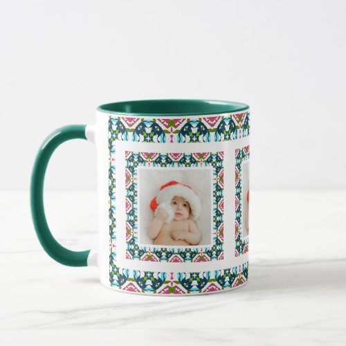 Custom Jolly Christmas Pattern Photo Picture Tea Mug