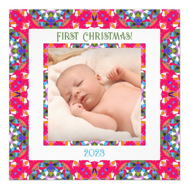 Custom Jolly Christmas Photo Picture Frame Print (Front)