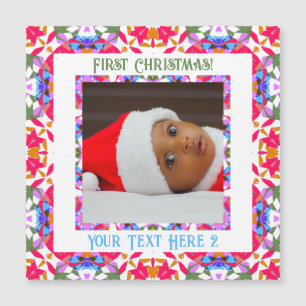 Custom Jolly First Christmas Photo Magnetic Gift