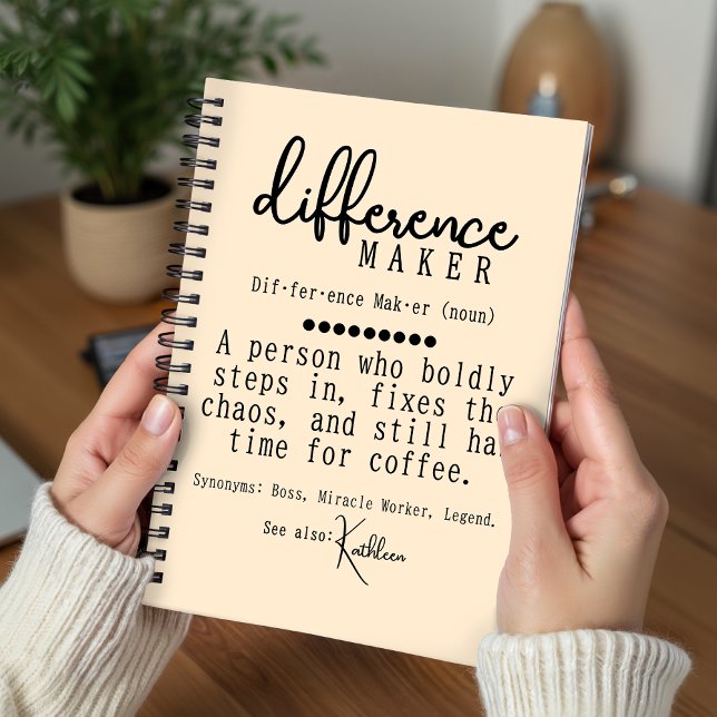 Custom Journal for Boss, Teacher or Coworker Gift (Personalized Difference Marker Notebook Gift for Mentor, Leader, Mentor or Coworkers)