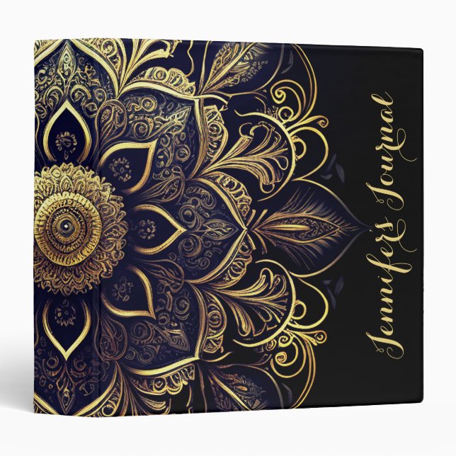 Custom Journal with Mandala 3 Ring Binder (Front/Spine)