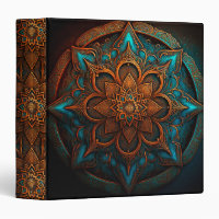 Custom Journal with Mandala 3 Ring Binder