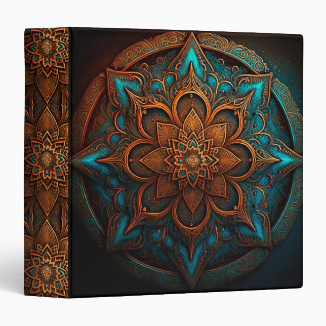 Custom Journal with Mandala 3 Ring Binder (Front/Spine)