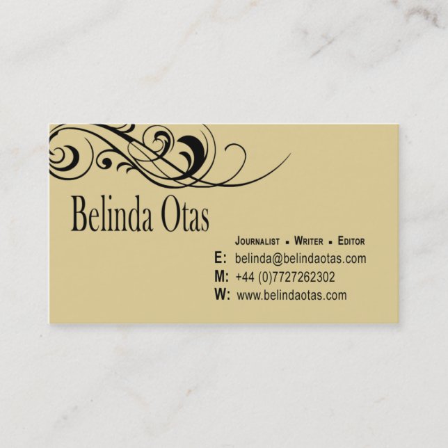Custom Journalist Writer Editor Business Card (Front)