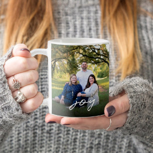 Custom Joy Family 2 Photo 2 sides Year Christmas Coffee Mug