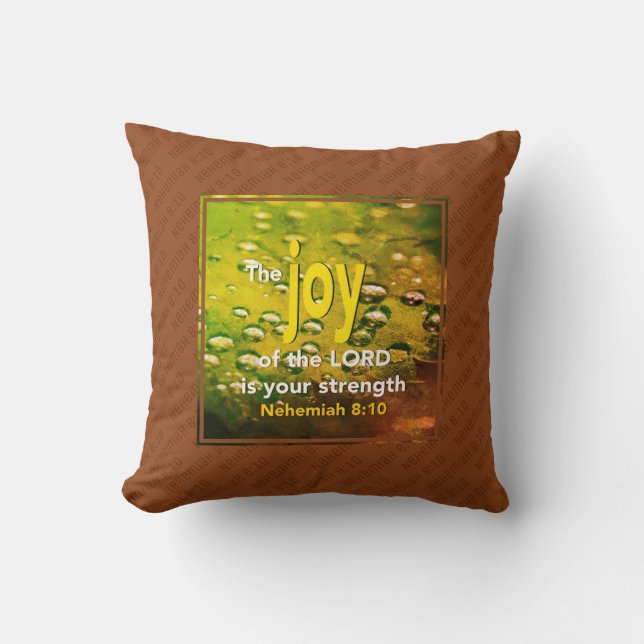 Custom JOY OF THE LORD Throw Pillow (Front)