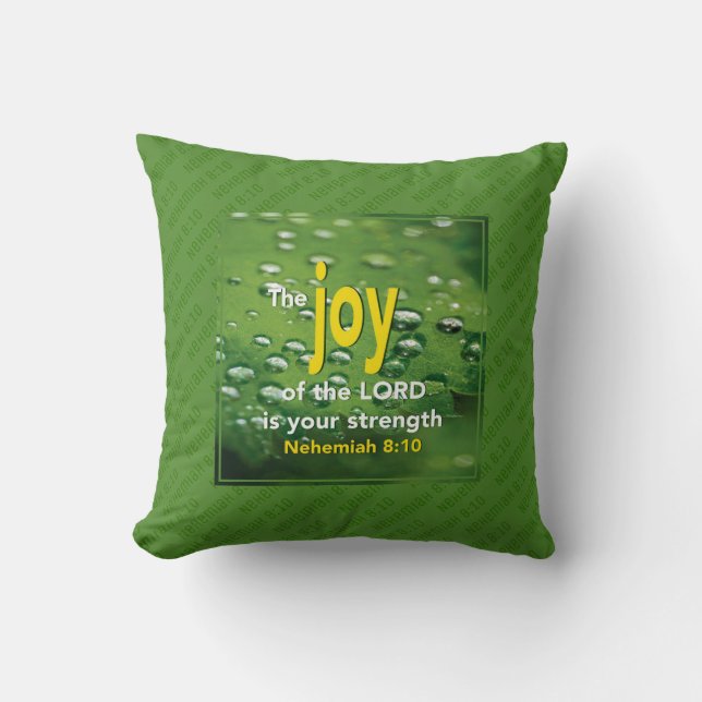 Custom JOY OF THE LORD Throw Pillow (Front)