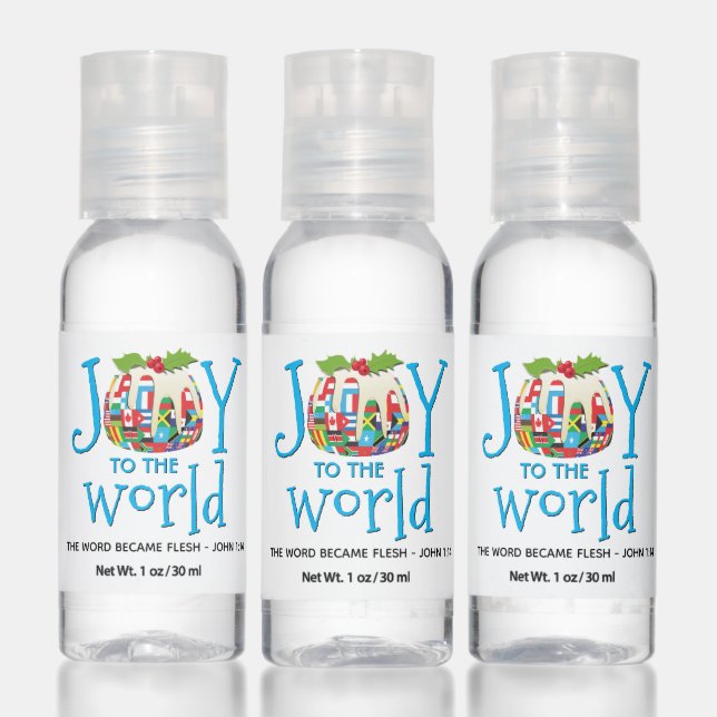 Custom JOY TO THE WORLD Christmas Hand Sanitizer (Set)