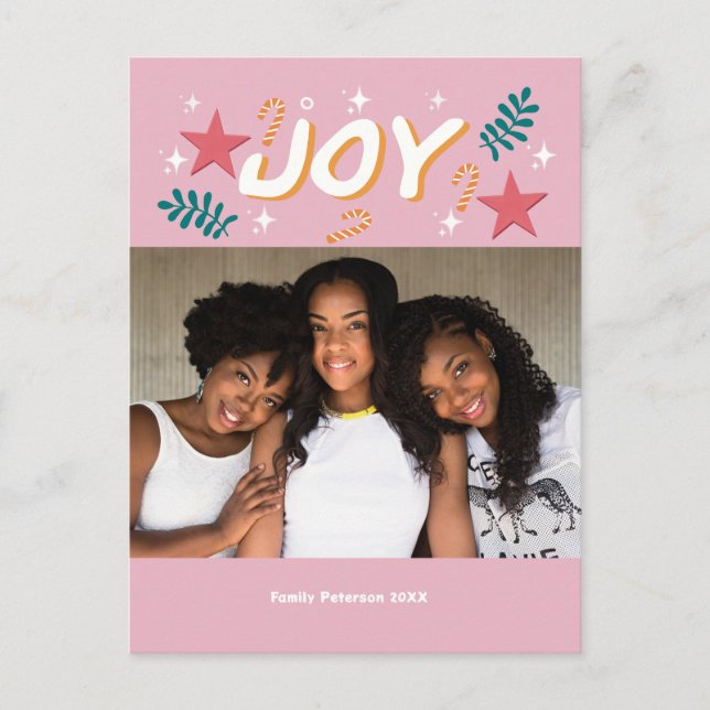 custom joy trendy photo girly cute Thank You Card (Front)
