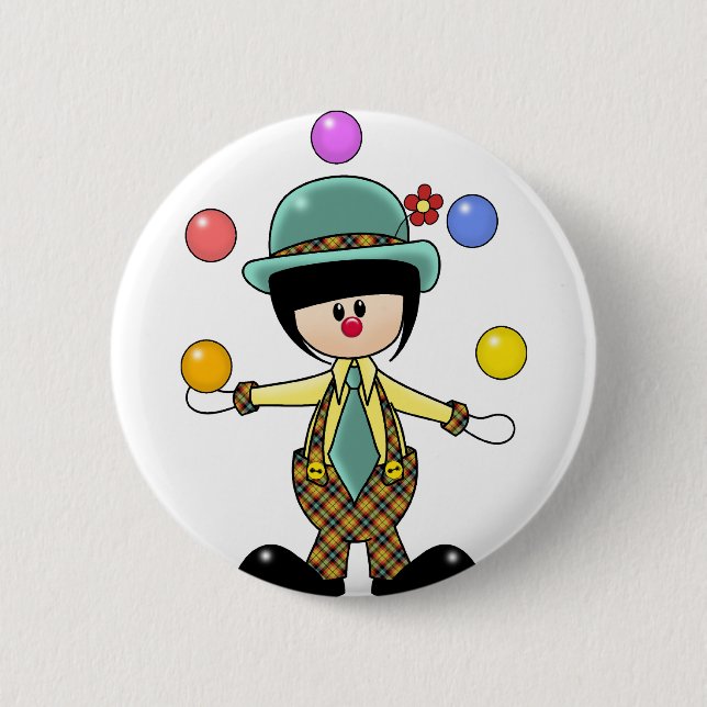Custom Juggling Clown Button (Front)