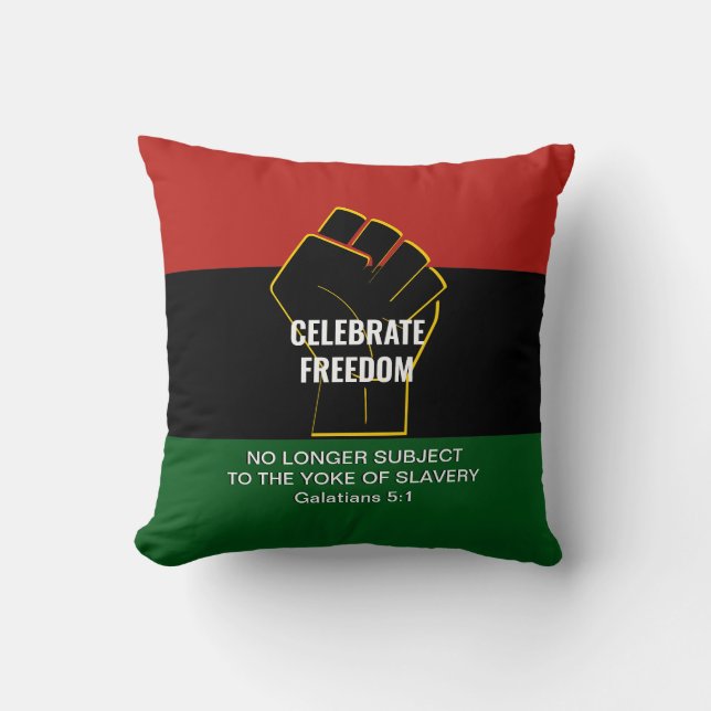 Custom Juneteeth CELEBRATE FREEDOM Throw Pillow (Front)