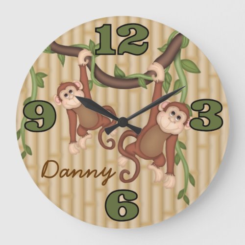 Custom Jungle Monkey Decorative Wall Clock