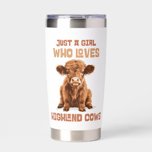 Custom Just a girl who loves Highland Cows Insulated Tumbler