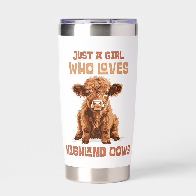 Custom Just a girl who loves Highland Cows Insulated Tumbler (Front)
